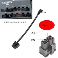 Cable Adaptador de Alimentación de 8 Pines a DC, Conector de Módulo de Fuente de Alimentación de 8 Pines a DC2.5 en Ángulo, Cable Modular de 8 Pines ATX/PCIE a DC