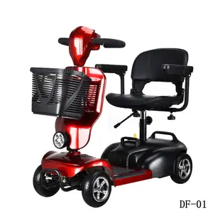 Skuter lipat empat roda usia tua, kursi roda elektrik ringan mobilitas orang tua skuter