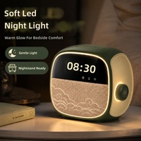 Multifunktionaler Wecker mit Lautsprecher, Metallgehäuse, großem LED-Display, sanftem Aufwachlicht und USB-Anschluss für den Schreibtisch
