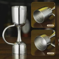 Jigger de luxe en acier inoxydable 304 avec double poignée, verre à vin, shaker à cocktail, verseur, capacité 25/50 ml pour la distribution de vin