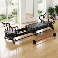 Lit de Pilates Reformer haut de gamme en alliage d'aluminium avec structure robuste et couleur de cuir personnalisable pour studio de Pilates haut de gamme