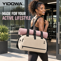 Tas Duffel Gym dengan Kantong Basah Kering Terisolasi, Kompartemen Sepatu, Kantong Botol Samping, Tali Matras Yoga, Tas Travel untuk Latihan