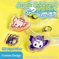 Porte-clés personnalisé en acrylique pailleté, breloque holographique anime et dessin animé, anneau de clés personnalisé, fournisseur OEM en gros