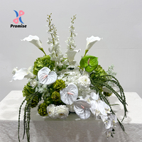 Arrangement floral artificiel réaliste blanc et vert, Calla Lily, Anthurium, Orchidée, centre de table moderne pour la remise des diplômes, Noël