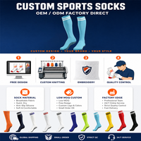 Chaussettes de sport confortables antibactériennes avec logo personnalisé, mélange de coton, hauteur genou, pour usage professionnel, tricotées et respirantes