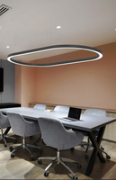 Plafonnier LED ovale numérique DALI, cadre en aluminium, PF>0.5, montage en surface, luminaires commerciaux