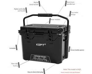 Glacière en plastique étanche 25qt Lldpe <span class=keywords><strong>Coffre</strong></span> à glace à isolation dure rotomoulée bon marché pour aliments frais Caractéristique thermique Logo personnalisé - Product Image 2