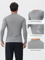 T-shirt de sport à manches longues pour homme, coupe ajustée, compression, haute qualité, vêtements de sport pour l'entraînement
