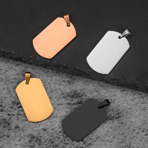 Pendentif rectangulaire en acier inoxydable pour chien, vierge et gravable, collier unisexe pour usage quotidien, vente en gros - Product Image 5