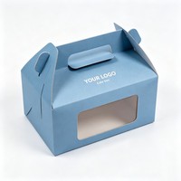 Individuelles Logo Faltbares Design Tragbare Kuchenbox Kleine Geschenkbox für Geburtstagsfeiern Gebäckverpackung Kuchenbox mit Griff