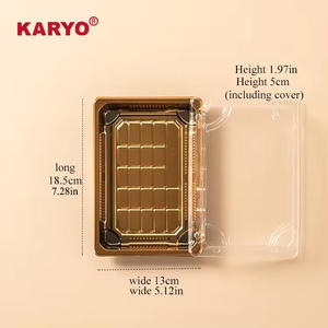KARYO 1105 Boîte à sushi rectangulaire <span class=keywords><strong>Plateau</strong></span> de fruits de <span class=keywords><strong>mer</strong></span> Couvercle en plastique Plateaux à sushi jetables avec couvercle Emballage jetable - Product Image 5
