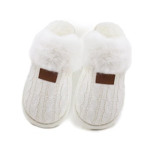 Venta caliente invierno cálido cassimere tejido interior zapatillas felpa hogar/casa mujeres zapatillas para mujer - Product Image 3