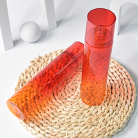 Bouteille de pulvérisation de brume fine cosmétique PET rouge dégradé de luxe de haute qualité de 300ml bouteille de parfum rose avec emballage