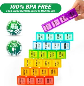 Hot Sale Rainbow Weekly <b>Pill</b> Medicine <b>case</b> 28 <b>Case</b> Plastic <b>Pill</b> Box Daily <b>Pill</b> Box - Product Image 3