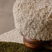 Nouvelle Arrivée Repose-Pieds de Canapé Personnalisé en Velours avec Base en Bois Massif, Pouf Ottoman pour Salon, Chambre d'Enfant, Chaise de Jeu