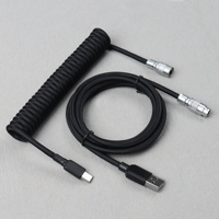 Connecteur de câble spiralé USB-A vers Type-C avec conducteur en cuivre pur pour clavier mécanique
