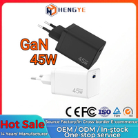 Adaptateur secteur universel 45 W avec logo personnalisé, prise EU, chargeur rapide USB-C 45 W, chargeur GaN