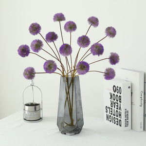 Fleurs artificielles en plastique souple, chrysanthèmes ping-pong violets, 59 pouces, décorations pour la maison et les mariages - Product Image 1