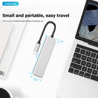 Hub USB de Alta Calidad con 5 Puertos, Estación de Acoplamiento y Hub USB Multipuerto USB-C 3.1 a USB 3.0+ USB 2.0+PD+4K HDTV para Portátil