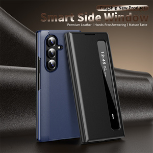 Custodia <span class=keywords><strong>per</strong></span> <span class=keywords><strong>telefono</strong></span> intelligente con finestra e porta carte in pelle PU <span class=keywords><strong>per</strong></span> Samsung Z Fold 4 5 6 7: rispondi alle chiamate senza ribaltare la <span class=keywords><strong>cover</strong></span> - Product Image 4