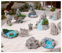 Kits aquatiques miniatures pour enfants, comprenant : Fontaine, Pont en pierre, Résine, Jardin féerique, Étang, Cascade, Grue de montagne, Rocaille, Pavillon, Lanterne