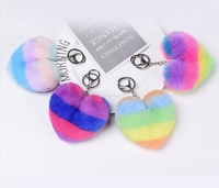8 cm fausse fourrure boule pompons porte-clés pour sac à main sac à main 8 CM boule moelleuse auto-défense ensemble porte-clés pompons chaînes porte-clés moelleux