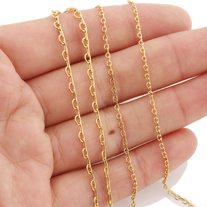 Cadena de acero inoxidable chapada en oro de 18k para la fabricación de pulseras H1622 - Product Image 2