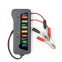 Probador de Baterías de Automóvil y Motocicleta Portátil de 12 V, Mini Probador de Alternador Digital con Pantalla de 6 Luces LED, Dispositivo de Prueba de Baterías Automotrices