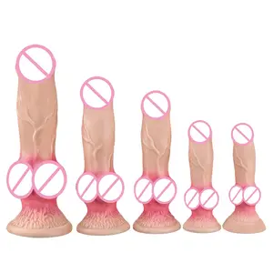 Pene animale simulato a forma di cane falso pene femminile masturbatore 5 taglie giocattolo pornografico per adulti forniture