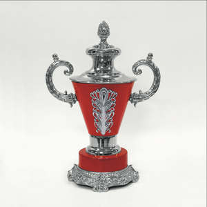 Venta al por mayor de lujo clásico trofeo de recuerdo dorado plata rojo vintage trofeo artesanías de metal hecho a mano trofeo de fútbol premios - Product Image 2