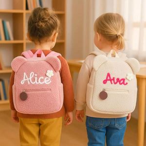 Mochila de Algodón Personalizada con Bordado de Nombre, Diseño de Orejas de Oso, Regalo para Niños, Cumpleaños, Estudiantes - Product Image 2