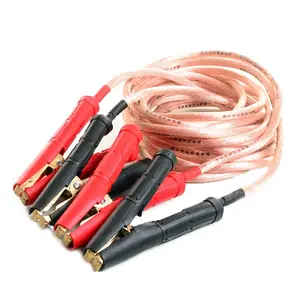 12V 24V transparent PVC insulation bare copper CCA booster cable 600a 800a 1000a 1200a car battery jumper cable OEM length