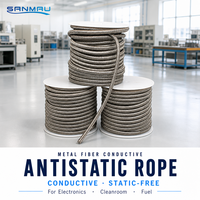 Tissu en maille tressée de fibres d'acier inoxydable conductrices antistatiques pour la production de films, le laminage, l'impression, le revêtement et l'électrodéposition