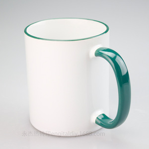 <span class=keywords><strong>Taza</strong></span> de Cerámica de 11 oz <span class=keywords><strong>con</strong></span> Borde de Color y Recubrimiento para Transferencia de Calor, Asa <span class=keywords><strong>con</strong></span> Esmalte de Color, Diseño Creativo, Patrón Fotográfico, DIY - Product Image 6