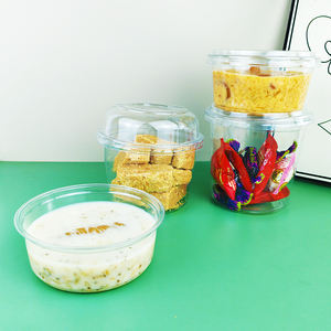 Tengyue Gobelets en plastique transparent de qualité alimentaire avec couvercle transparent Récipients jetables pour le stockage des bonbons Boîte de transport de noix - Product Image 1