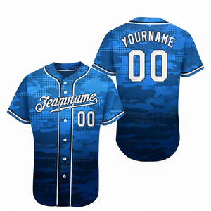 Maillot de baseball personnalisé pour hommes, maille polyester respirante, dégradé de couleur, t-shirt, imprimé numériquement, logo personnalisé, cousu avec nom - Product Image 1