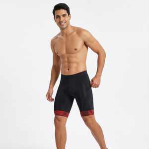 Pantalones Cortos de Ciclismo Ajustados para Hombre con Asiento Acolchado, Secado Rápido, Spandex, Poliéster, Ribete Rojo - Product Image 4
