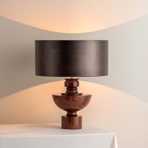 Lampe de table en bois massif, source de lumière LED, base d'ampoule E27, commande par interrupteur, pour chambre à coucher, hôtel - Product Image 3