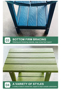 Table d'appoint d'angle moderne en plastique imitation bois pour jardin et patio - Product Image 6