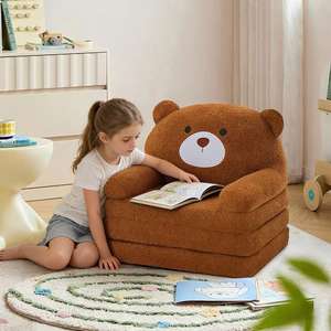 Canapé pour enfants en forme d'<span class=keywords><strong>ours</strong></span> brun JINS, pliable, en peluche, <span class=keywords><strong>fauteuil</strong></span> pour tout-petits, animal de dessin animé, canapé simple pour bébé - Product Image 1