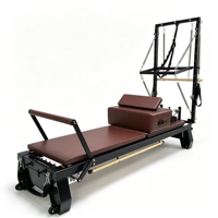Tour de Pilates 3-en-1 en aluminium avec Cadillac, Trapèze et Table, accessoires complets inclus, équipement de fitness pour entraînement de base en studio