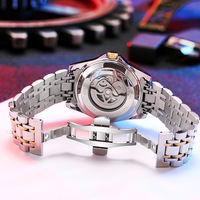 Montre mécanique automatique de luxe avec indicateur jour/nuit, cadran guilloché à cœur ouvert, bracelet en acier inoxydable