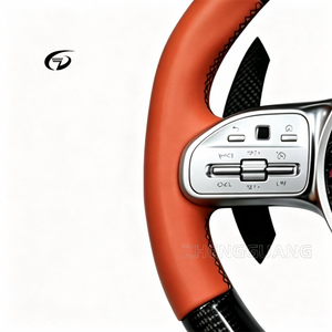 Volant en fibre de carbone LED niveau 45 adapté aux Mercedes C217 W221 W222 S63 C63 GLA45 C43 SLC <span class=keywords><strong>43</strong></span> R172 <span class=keywords><strong>AMG</strong></span> W205 CLA <span class=keywords><strong>GLA</strong></span> - Product Image 4