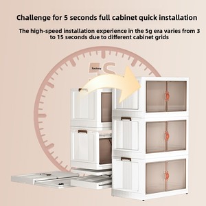 กล่องเก็บของพลาสติกใสแบบพับได้ สำหรับจัดเก็บเสื้อผ้าและของเล่นในบ้าน สามารถวางซ้อนกันได้ ปิดผนึกกันฝุ่น - Product Image 4