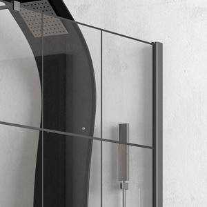 NICO-3500 Kamalu Box Doccia Moderno 90x70 Serigrafia Nera Senza Telaio in Alluminio con Piatto Rettangolare in ABS Impermeabile per Bagno - Product Image 4