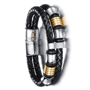 สต็อกสแตนเลสสร้อยข้อมือหนังผู้ชายสไลด์ Charms สำหรับสร้อยข้อมือหนัง - Product Image 2