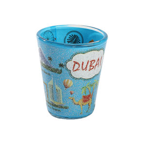 Vaso de Chupito Personalizado con Recuerdo de la Ciudad, Regalos Turísticos, <span class=keywords><strong>Benidorm</strong></span>, Dubái, Vaso Brillante para Colección de Viajes - Product Image 1