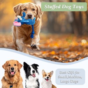 Cute Smart 2025 New Luxury Elephant Plush Stuffed Animal Squeaky Indestructable Chew Toy Cotton Rope for Small/Medium/Large Dogs - Product Image 5