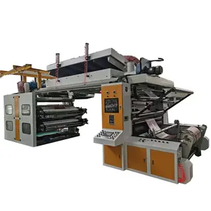 Central Drum 4 Colours 6 Colors CI Flexo Printing Machine 2 Rewinding Ways for Nonwoven and PE roll Films
