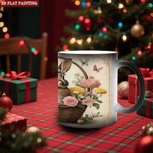 Four Seasons Universal Household Mug 11oz Frosted Black <b>Ceramic</b> Heat Activated <b>Cup</b> - Product Image 2